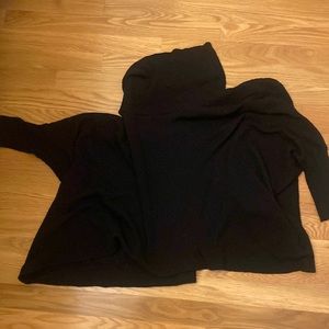 Free people open back black turtleneck